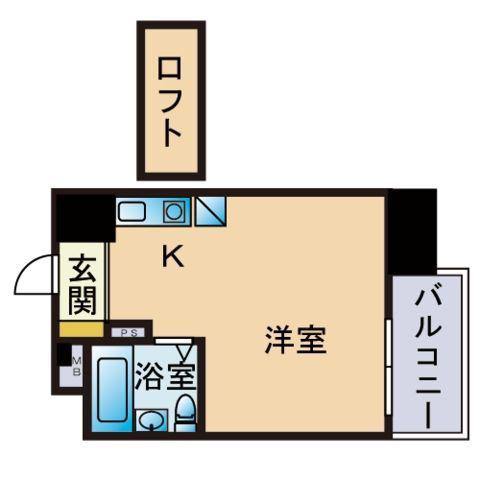 ロマネスク六本松第3(ワンルーム/6階)の間取り写真