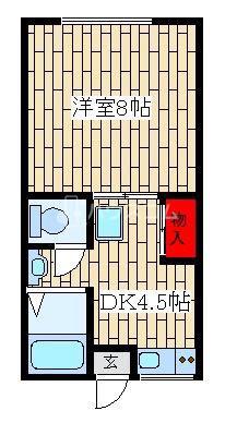 グランドハイツ(1DK/1階)の間取り写真