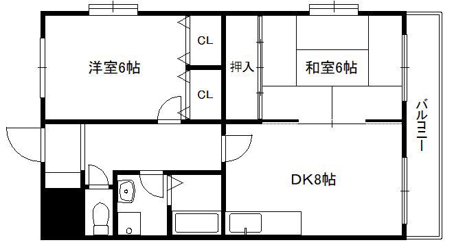 サンモール松本(2DK/4階)の間取り写真