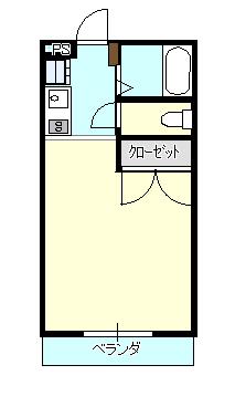 パティオ津屋崎(ワンルーム/2階)の間取り写真