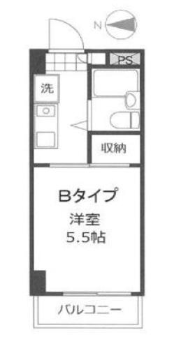 レジデンス大和田(1K/4階)の間取り写真
