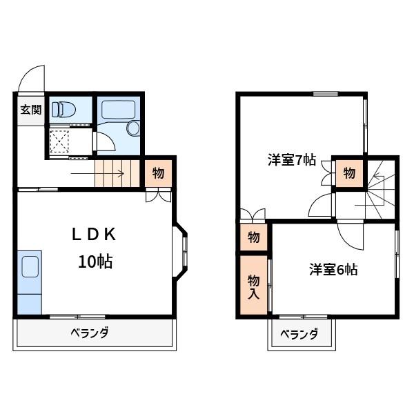 リバーウインド(2LDK/2階)の間取り写真