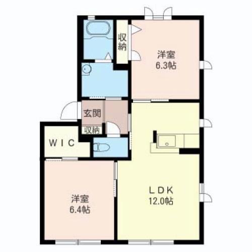 ソフィア湘南C(2LDK/1階)の間取り写真