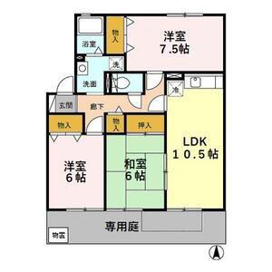 サン・セジュール(3LDK/1階)の間取り写真