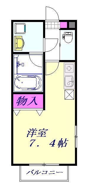 デュオ I番館(ワンルーム/1階)の間取り写真