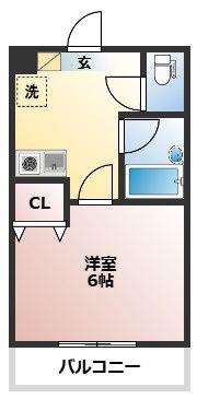 MIOハウス(1K/2階)の間取り写真