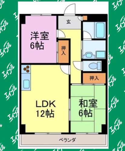 グランメール竹内(2LDK/3階)の間取り写真