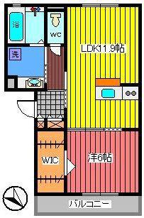 メゾンD-常盤(1LDK/3階)の間取り写真