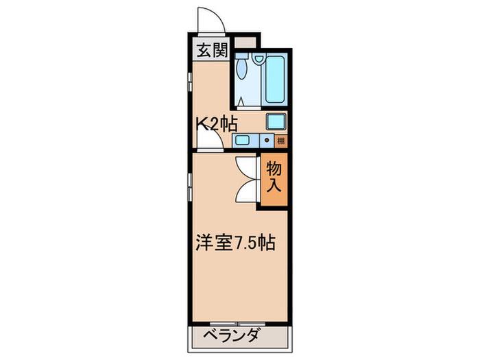 エコール松本(1K/3階)の間取り写真