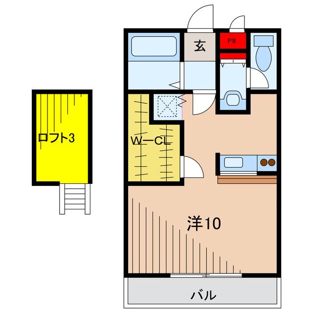 パークサイド綾瀬(ワンルーム/1階)の間取り写真