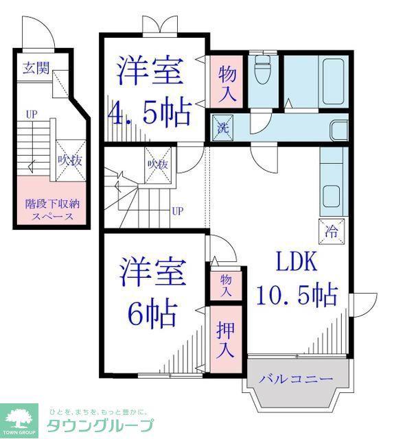 ドエルフォーラム五番館(2LDK/2階)の間取り写真