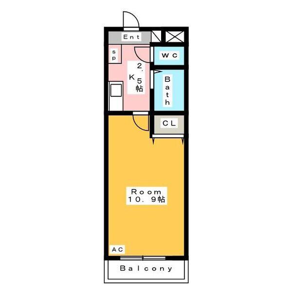 A・CITY相生(1K/3階)の間取り写真