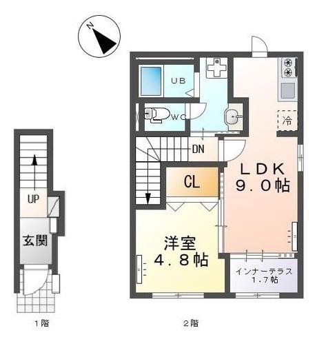 大曽根原町アパート(1LDK/2階)の間取り写真