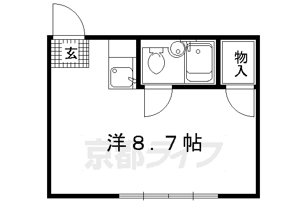 きぬがさビル(ワンルーム/3階)の間取り写真