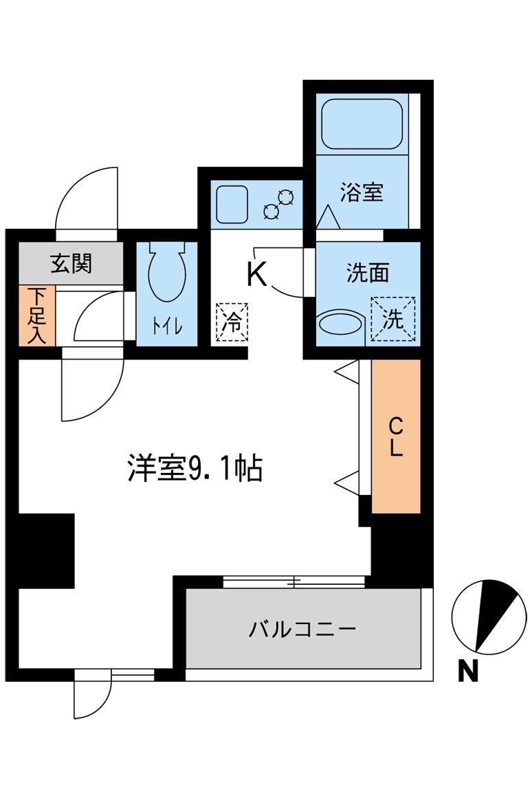 アテッサ吉野町(1K/7階)の間取り写真