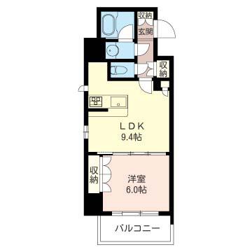 エスティメゾン大井仙台坂(1LDK/5階)の間取り写真