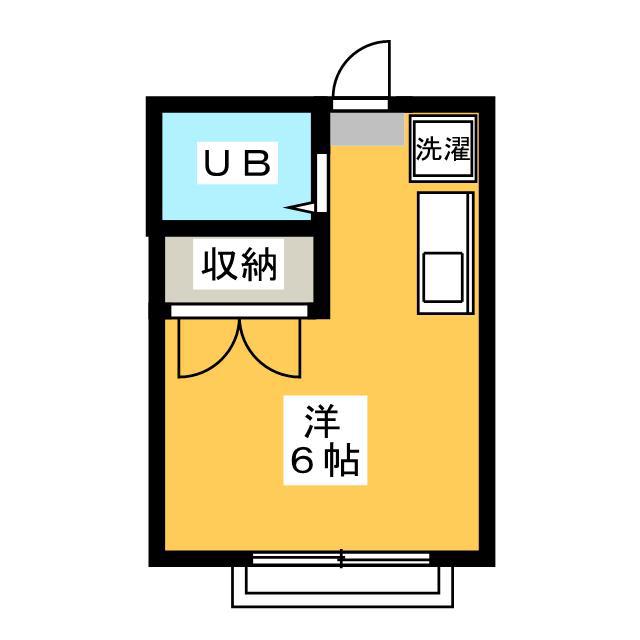 ハイムK(ワンルーム/1階)の間取り写真
