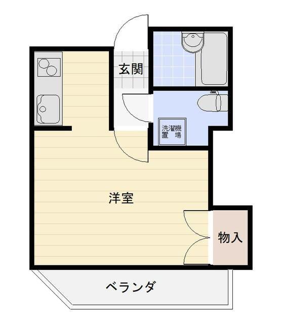 市川第二ビル(1K/2階)の間取り写真