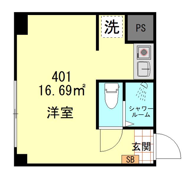 オリエントマンション品川(ワンルーム/4階)の間取り写真