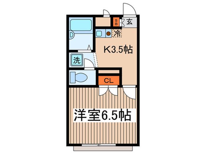 AMOUR EN CAGE(1K/2階)の間取り写真
