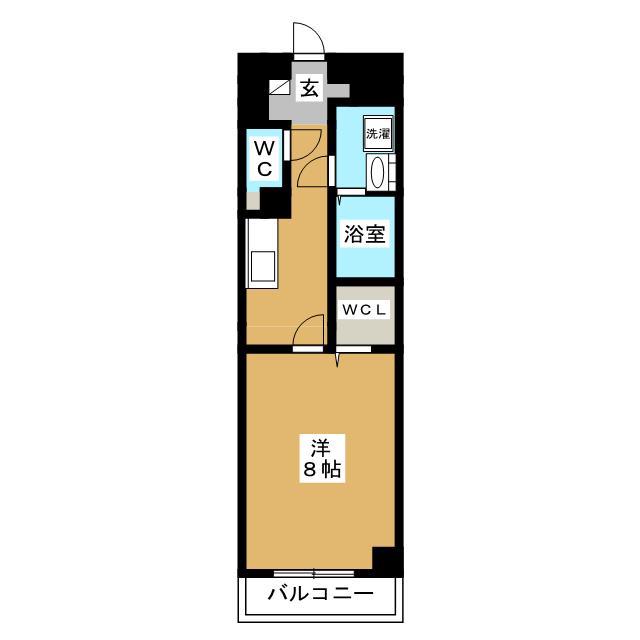 プランドールM(1K/4階)の間取り写真