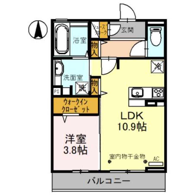 フローリッシュ(1LDK/3階)の間取り写真