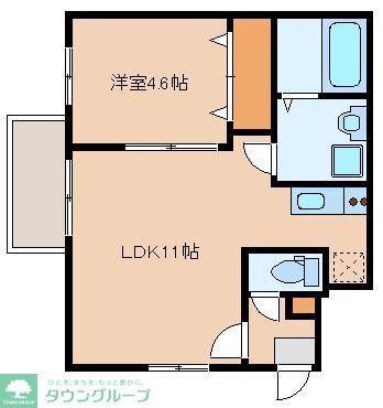 MACHERIE R姪浜(1LDK/1階)の間取り写真