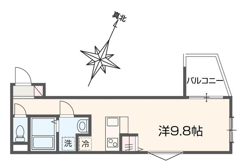 メルディア原当麻2(ワンルーム/3階)の間取り写真