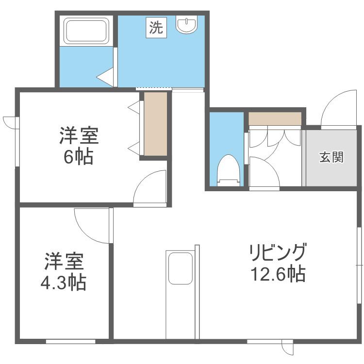 MARSH63(2LDK/3階)の間取り写真