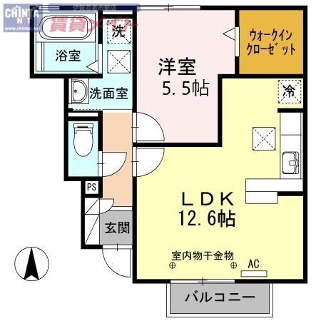 モン・ノーブルB(1LDK/1階)の間取り写真