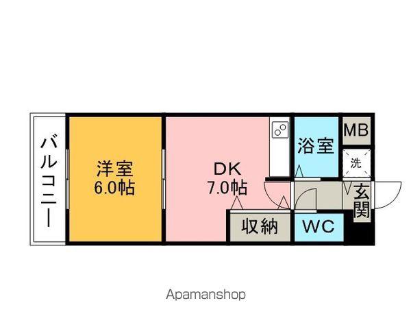 ロイヤルコート光(1DK/3階)の間取り写真