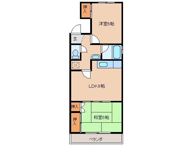 みなみ館(2LDK/3階)の間取り写真