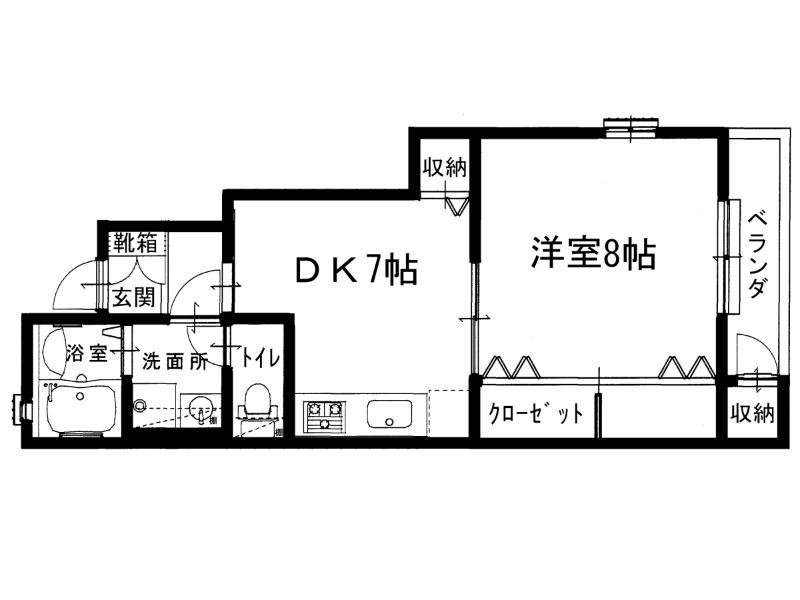 エスペランサ広野5号地(1DK/1階)の間取り写真