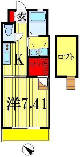 フォルスXIV(1K/2階)の間取り写真
