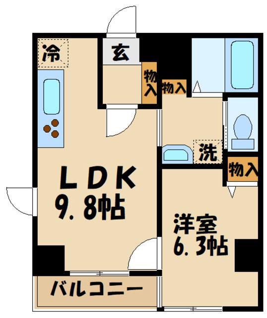 ロイヤルパレス(1LDK/1階)の間取り写真