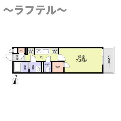 ベノーネ西所沢(1K/1階)の間取り写真