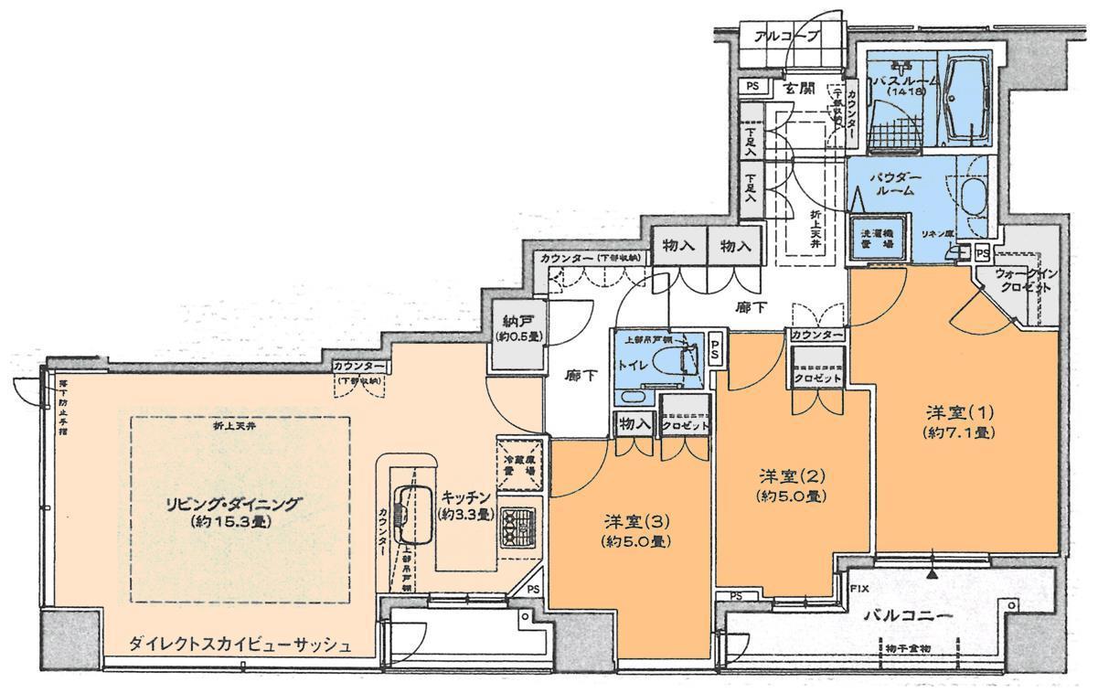 シティタワー松山(3LDK/5階)の間取り写真