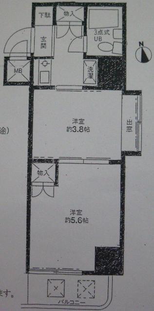 ホーユウコンフォルト西川口(2K/7階)の間取り写真