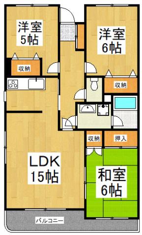 アーガスヒルズ61(3LDK/2階)の間取り写真