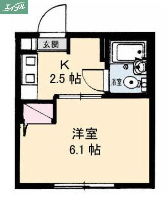 パークハイムふくい(1K/1階)の間取り写真
