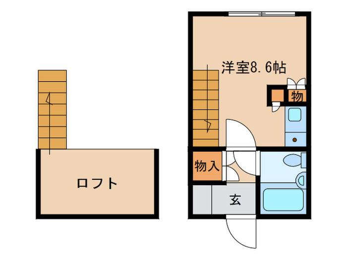アドバ-ンス上平地(ワンルーム/1階)の間取り写真
