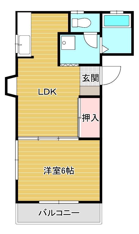 パールハイツ(1LDK/2階)の間取り写真