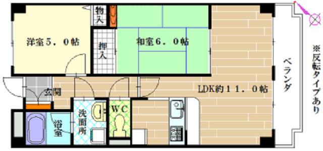 サニーコート浅井(2LDK/1階)の間取り写真