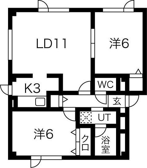 ノベル西宮の沢 伍番館(2LDK/1階)の間取り写真