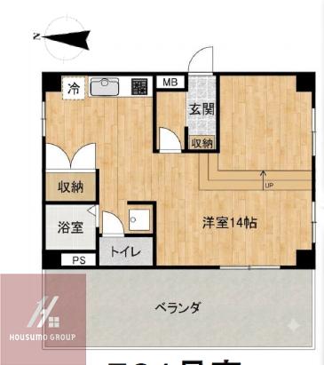 AKパレス(ワンルーム/7階)の間取り写真