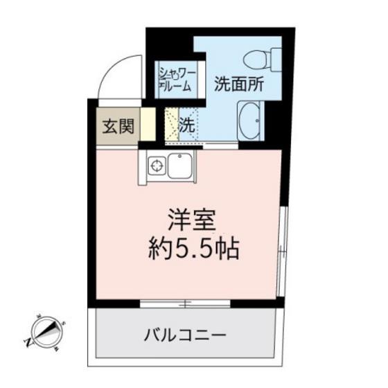 ライフプラス三篠(ワンルーム/5階)の間取り写真