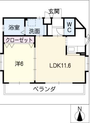 ステーションベアーB(1LDK/2階)の間取り写真