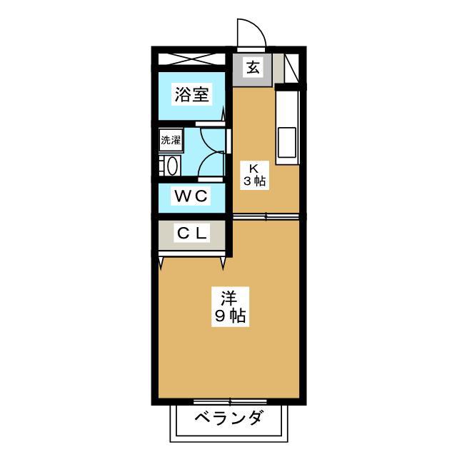 コーポ煌 2号館(1K/2階)の間取り写真