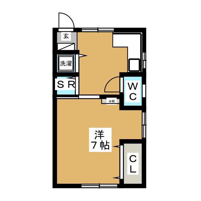 くまつ荘(1K/2階)の間取り写真