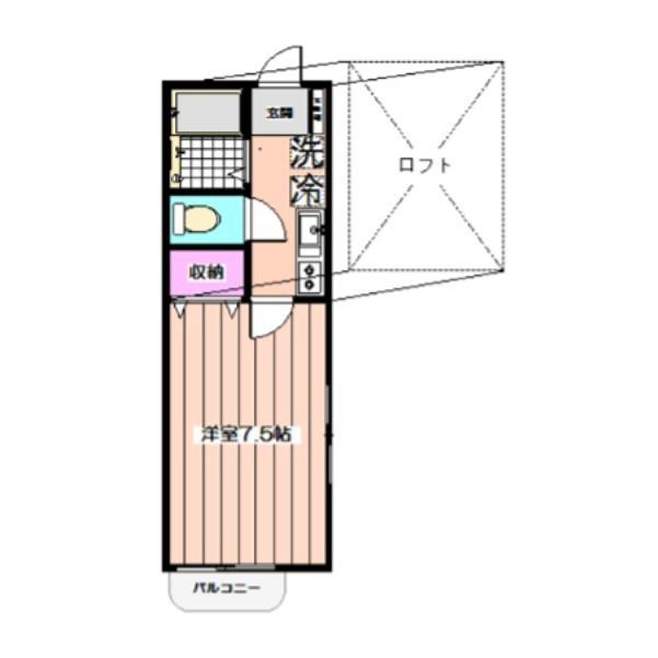 ヴィラアンジェ(1K/1階)の間取り写真